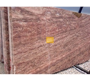 Red Travertine Slabs Honed - Unfilled