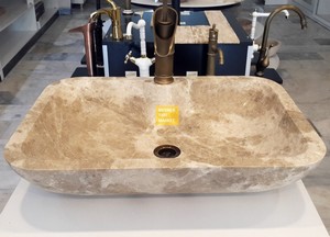 Light Emperador Square Wash Basin - Battery Outlet