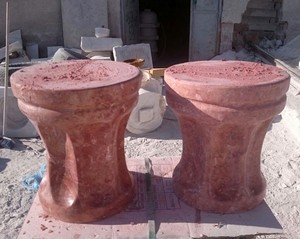 Red Travertine Seat
