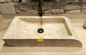 Travertine Square Wash Basin