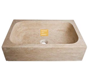 Travertine Square Wash Basin