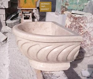 Modelo de pia de mármore bege Hammam D