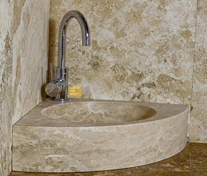 Travertin Triangle Sink