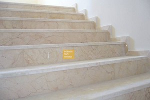 Dark Bursa Beige Marble Stair - Riser Included