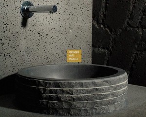 Schwarzes Basaltwaschbecken - Außenschutz