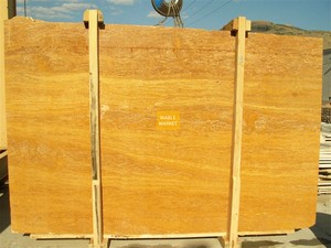 Yellow Travertine Slabs Honed - Unfilled