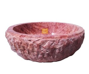 Red Travertine Wash Basin