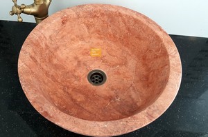 Red Travertine Screening Sink