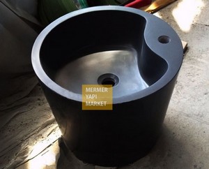 Negru chiuvetă basalt - tip cupă