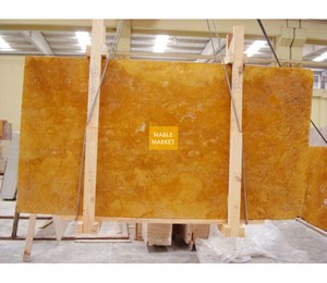 Yellow Travertine Slabs Honed - Unfilled