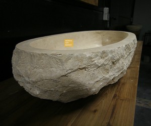 Lampu Travertine Non-Split raray elips Washbasin
