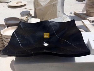 Toros Black Washbasin - Patterned Leaf