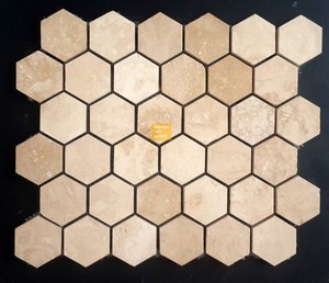 Travertine Honed Hexagon Mosaic